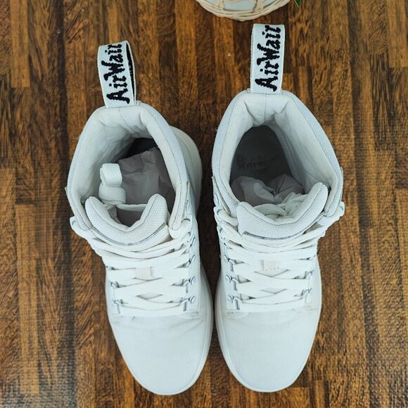 Dr. Martens Women's Combs W White Canvas Ankle Boots Size 6 US - Picture 4 of 14